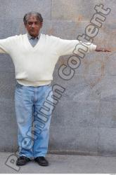 Whole Body Head Man T poses White Casual Overweight Bald Street photo references